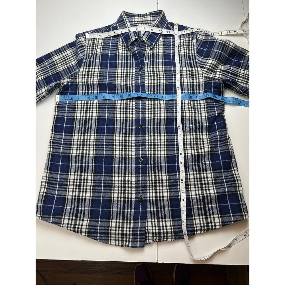 LL Bean Plaid Flannel Relaxed Fit Button Down Shirt Women's Small Casual